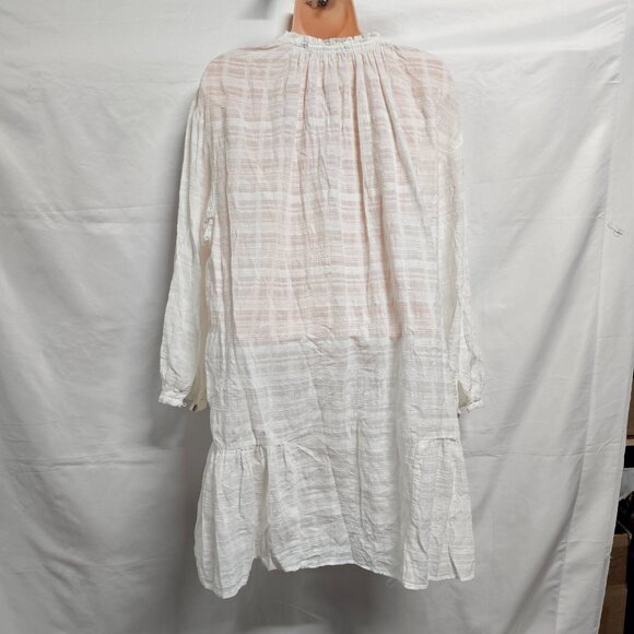 Zara Embroidered Boho Mini Dress Women Size XL White - Picture 6 of 11